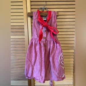 Misha Lulu Retro Lollipop Kids Dress Vintage Style Bow Red USA 4 Rare